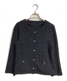 FOXEY（フォクシー）の古着「デイニットツイードジャケット」｜ブラック