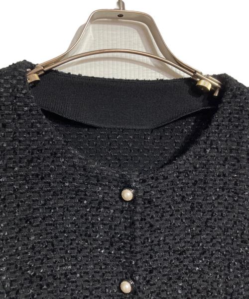 FOXEY（フォクシー）FOXEY (フォクシー) デイニットツイードジャケット ブラック サイズ:42の古着・服飾アイテム