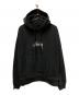 stussy（ステューシー）の古着「フロントロゴ刺繍パーカー」｜ブラック
