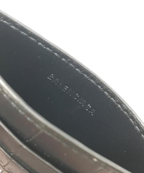 BALENCIAGA（バレンシアガ）BALENCIAGA (バレンシアガ) クロコ型押しカードケース ブラックの古着・服飾アイテム