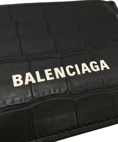 BALENCIAGA（バレンシアガ）BALENCIAGA (バレンシアガ) クロコ型押しカードケース ブラックの古着・服飾アイテム