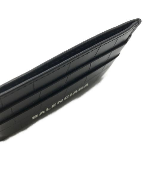 BALENCIAGA（バレンシアガ）BALENCIAGA (バレンシアガ) クロコ型押しカードケース ブラックの古着・服飾アイテム