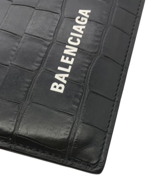 BALENCIAGA（バレンシアガ）BALENCIAGA (バレンシアガ) クロコ型押しカードケース ブラックの古着・服飾アイテム