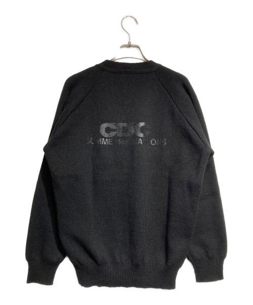 CDG（シーディージー）CDG (シーディージー) バックロゴニットカーディガン / Back Logo Knit Cardigan ブラック サイズ:XLの古着・服飾アイテム