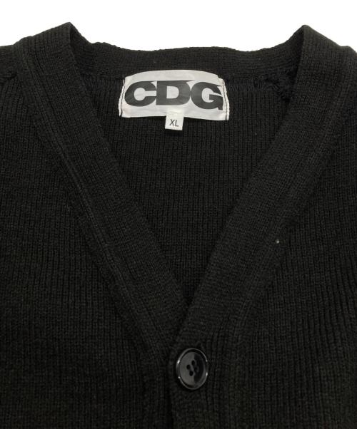 CDG（シーディージー）CDG (シーディージー) バックロゴニットカーディガン / Back Logo Knit Cardigan ブラック サイズ:XLの古着・服飾アイテム