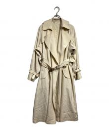 AURALEE（オーラリー）の古着「WOOL MAX GABARDINE TRENCH COAT/ウール・マックス・ギャバジン・トレンチコート」｜アイボリー