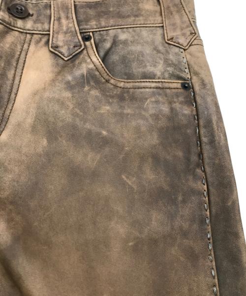 RALPH LAUREN（ラルフローレン）RALPH LAUREN (ラルフローレン) レザーパンツ ブラウン サイズ:28の古着・服飾アイテム