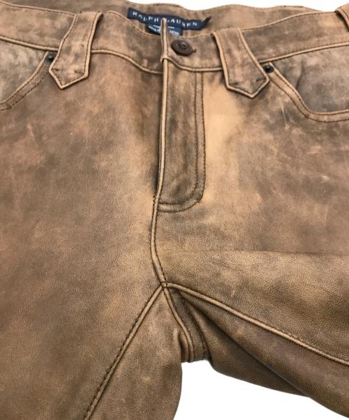 RALPH LAUREN（ラルフローレン）RALPH LAUREN (ラルフローレン) レザーパンツ ブラウン サイズ:28の古着・服飾アイテム