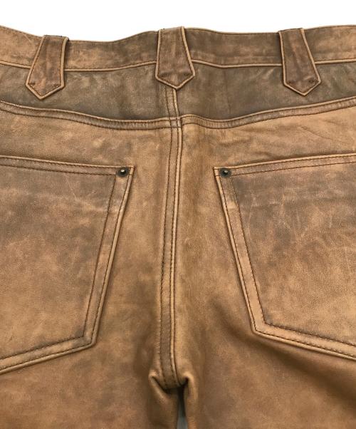 RALPH LAUREN（ラルフローレン）RALPH LAUREN (ラルフローレン) レザーパンツ ブラウン サイズ:28の古着・服飾アイテム
