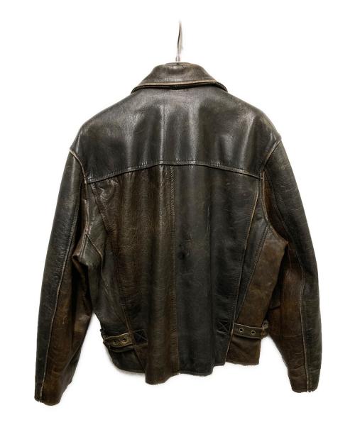 GHEZZI（ゲッツィ）GHEZZI (ゲッツィ) レザージャケット ブラウン サイズ:48の古着・服飾アイテム