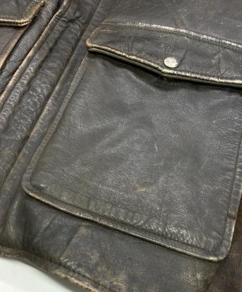 GHEZZI（ゲッツィ）GHEZZI (ゲッツィ) レザージャケット ブラウン サイズ:48の古着・服飾アイテム