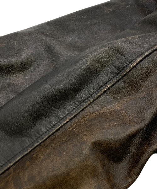 GHEZZI（ゲッツィ）GHEZZI (ゲッツィ) レザージャケット ブラウン サイズ:48の古着・服飾アイテム