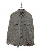 POLO RALPH LAURENポロ・ラルフローレン）の古着「ダブルポケットチェックシャツ」｜グレー