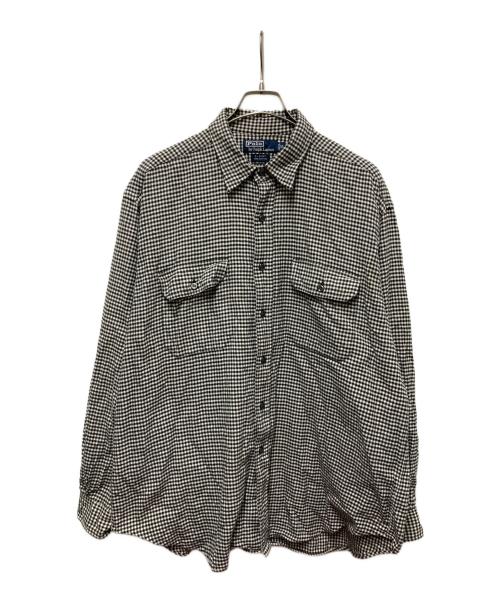 POLO RALPH LAUREN（ポロ・ラルフローレン）POLO RALPH LAUREN (ポロ・ラルフローレン) ダブルポケットチェックシャツ グレー サイズ:XLの古着・服飾アイテム