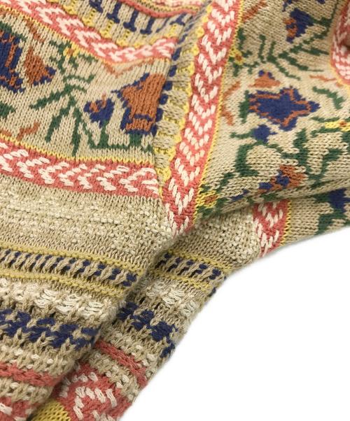 KENZO（ケンゾー）KENZO (ケンゾー) Vネックジャガードニット オレンジ サイズ:-の古着・服飾アイテム