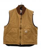 CarHarttカーハート）の古着「DUCK VEST ARCTIC QUILT LINED」｜ブラウン