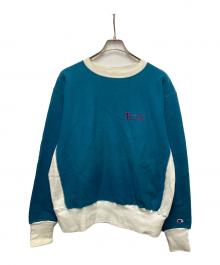 Champion（チャンピオン）の古着「90sツートンパターンスウィーブスウェット」｜ブルー