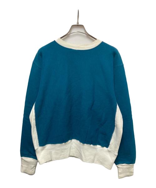 Champion（チャンピオン）Champion (チャンピオン) 90sツートンパターンスウィーブスウェット ブルー サイズ:Lの古着・服飾アイテム