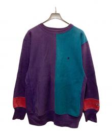 Champion（チャンピオン）の古着「90sクレイジーパターンリバースウィーブスウェット」｜パープル×ブルー
