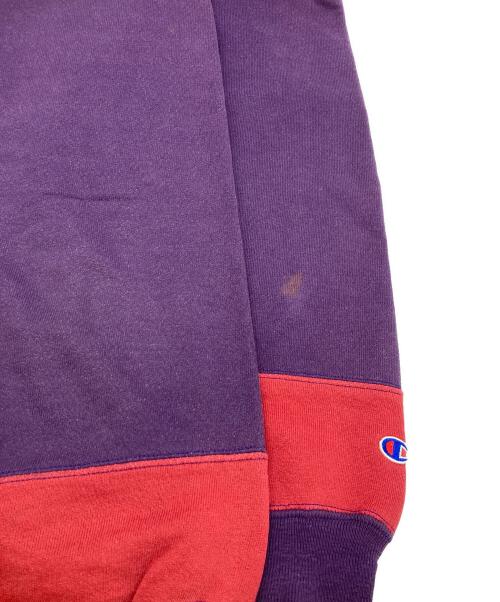 Champion（チャンピオン）Champion (チャンピオン) 90sクレイジーパターンリバースウィーブスウェット パープル×ブルー サイズ:SIZE XLの古着・服飾アイテム