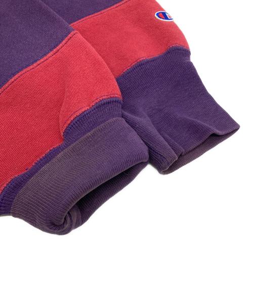 Champion（チャンピオン）Champion (チャンピオン) 90sクレイジーパターンリバースウィーブスウェット パープル×ブルー サイズ:SIZE XLの古着・服飾アイテム