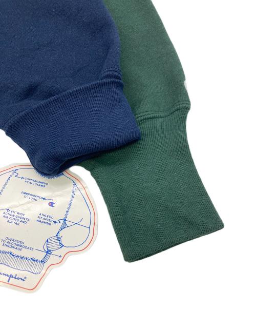 Champion（チャンピオン）Champion (チャンピオン) クレイジーパターンリバースウィーブスウェット グレー×ネイビー×グリーン サイズ:	SIZE Lの古着・服飾アイテム