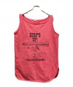 SPRUCEスプルース）の古着「60s染み込みプリントノースリーブスウェット」｜ピンク