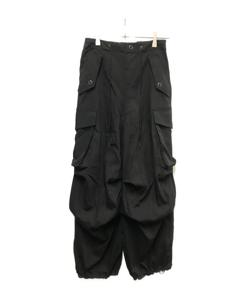 THROW（スロー）THROW (スロー) OVER LOOSE CARGO パンツ ブラック サイズ:	SIZE 0の古着・服飾アイテム