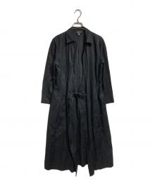 GIORGIO ARMANI（ジョルジョアルマーニ）の古着「リネンガウンコート/Linen gown coat」｜ブラック