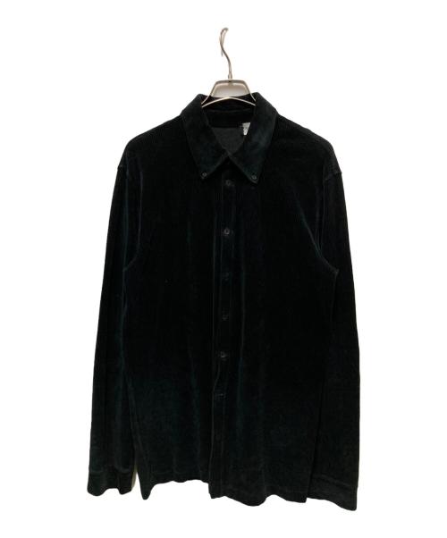 GIORGIO ARMANI（ジョルジオアルマーニ）GIORGIO ARMANI (ジョルジオアルマーニ) ボタンダウンコーデュロイシャツ ブラック サイズ:US38の古着・服飾アイテム