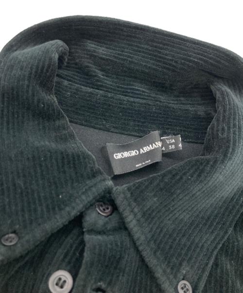 GIORGIO ARMANI（ジョルジオアルマーニ）GIORGIO ARMANI (ジョルジオアルマーニ) ボタンダウンコーデュロイシャツ ブラック サイズ:US38の古着・服飾アイテム