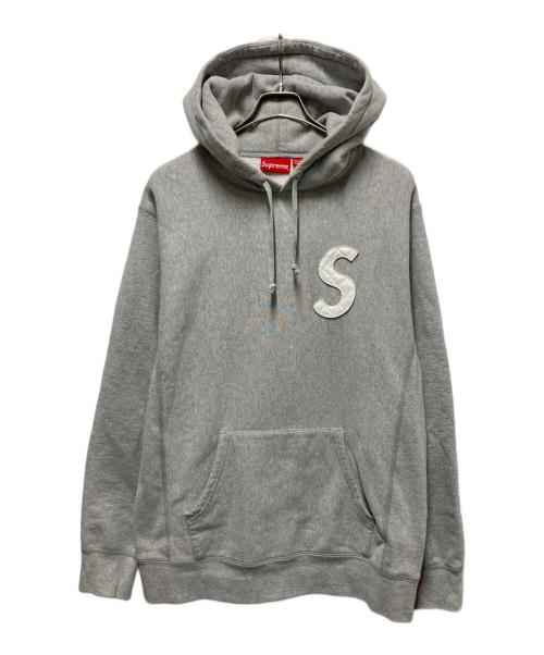 SUPREME（シュプリーム）Supreme (シュプリーム) S logo Quilted Hooded Sweatshirt グレー サイズ:Lの古着・服飾アイテム