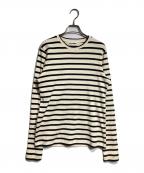 JIL SANDER+ジルサンダープラス）の古着「バックロゴボーダーカットソー」｜ベージュ