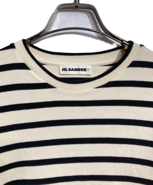 JIL SANDER+（ジルサンダープラス）JIL SANDER+ (ジルサンダープラス) バックロゴボーダーカットソー ベージュ サイズ:Mの古着・服飾アイテム