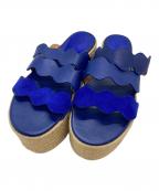 Chloeクロエ）の古着「ウェッジソールサンダル/ Wedge sandals」｜ベージュ×ブルー