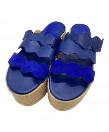 Chloe（クロエ）の古着「ウェッジソールサンダル/ Wedge sandals」｜ベージュ×ブルー