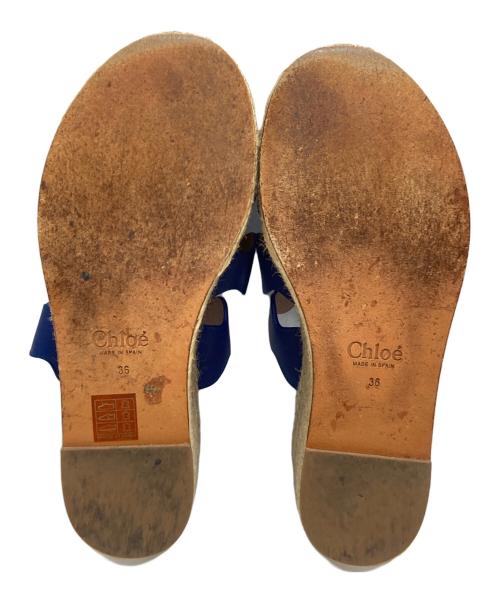 Chloe（クロエ）Chloe (クロエ) ウェッジソールサンダル/ Wedge sandals ベージュ×ブルー サイズ:36の古着・服飾アイテム