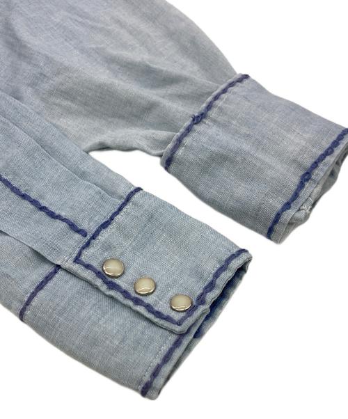 DEE CEE（ディーシー）DEE CEE (ディーシー) 80s刺繍ウエスタンシャツ ブルー サイズ:	SIZE 15 1/2-33の古着・服飾アイテム