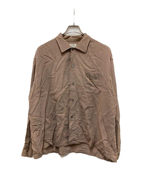 Tri-Towne（トリトウン）Tri-Towne (トリトウン) 60sオープンカラーシャツ ベージュ サイズ:SIZE 17-XL-17 1/2の古着・服飾アイテム