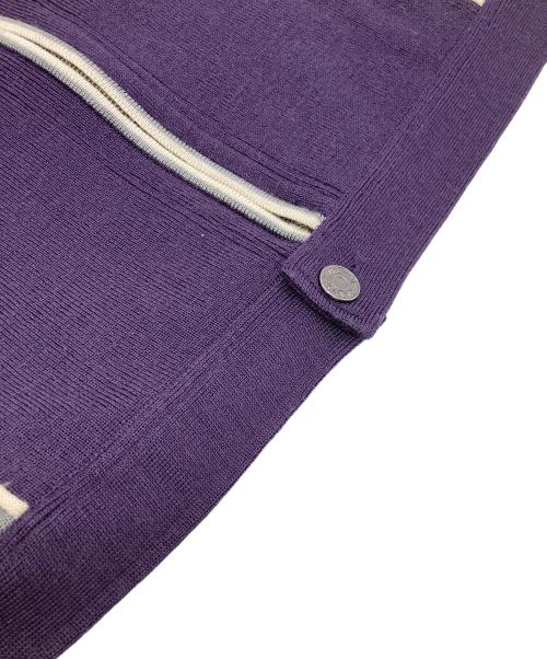 Hysteric Glamour（ヒステリックグラマー）Hysteric Glamour (ヒステリックグラマー) ウール混 ヒス ワッペン アームロゴラインニットジャケット パープル サイズ:SIZE Freeの古着・服飾アイテム