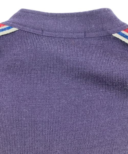 Hysteric Glamour（ヒステリックグラマー）Hysteric Glamour (ヒステリックグラマー) ウール混 ヒス ワッペン アームロゴラインニットジャケット パープル サイズ:SIZE Freeの古着・服飾アイテム