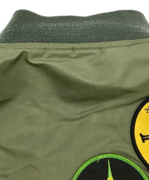 stussy（ステューシー）stussy (ステューシー) ALPHA (アルファ) FRAGMENT DESIGN (フラグメントデザイン) 25th Anniversary Ma-1 カーキ サイズ:Mの古着・服飾アイテム