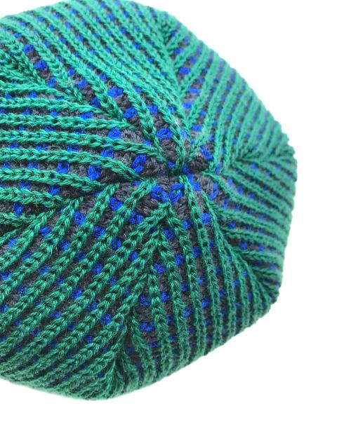 Noah（ノア）Noah (ノア) Tri-Color Beanie グリーンの古着・服飾アイテム