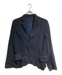 Y's（ワイズ）の古着「コットン ガーゼ シングルジャケット/Cotton gauze single jacket」｜ブラック