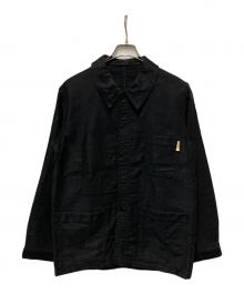 USED（ユーズド）の古着「ブラックモールスキンカバーオール」｜ブラック