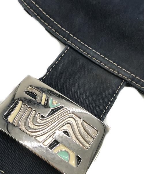 FENDI（フェンディ）FENDI (フェンディ) マーブルダブルフラップバケットバッグ ネイビーの古着・服飾アイテム