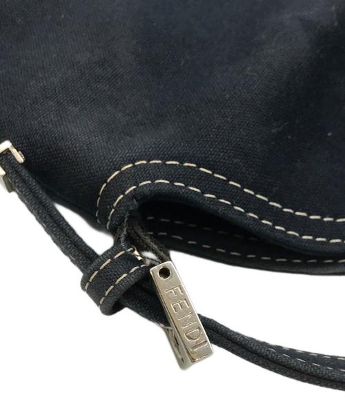 FENDI（フェンディ）FENDI (フェンディ) マーブルダブルフラップバケットバッグ ネイビーの古着・服飾アイテム
