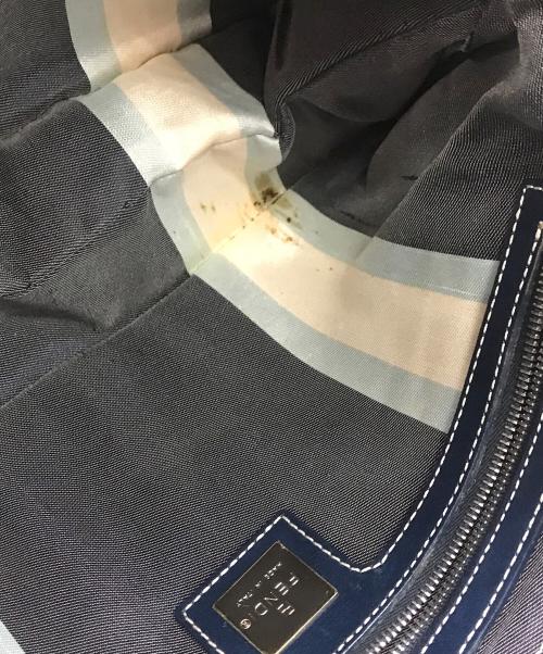 FENDI（フェンディ）FENDI (フェンディ) マーブルダブルフラップバケットバッグ ネイビーの古着・服飾アイテム