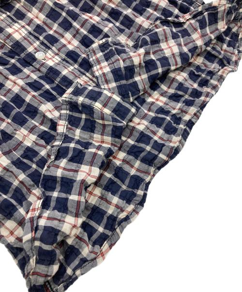HG（エイチジー）HG (エイチジー) シアサッカータータンチェックシャツ ネイビー サイズ:	SIZE Sの古着・服飾アイテム