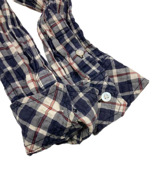 HG（エイチジー）HG (エイチジー) シアサッカータータンチェックシャツ ネイビー サイズ:	SIZE Sの古着・服飾アイテム